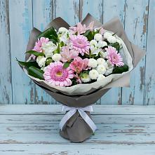 Букет цветов из:  Герберы, Альстромерии и Хризантемы в Пронске