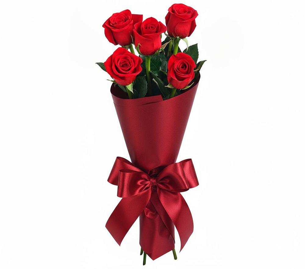 Букет 5 Красных роз Эдлесс Лав в Пронске