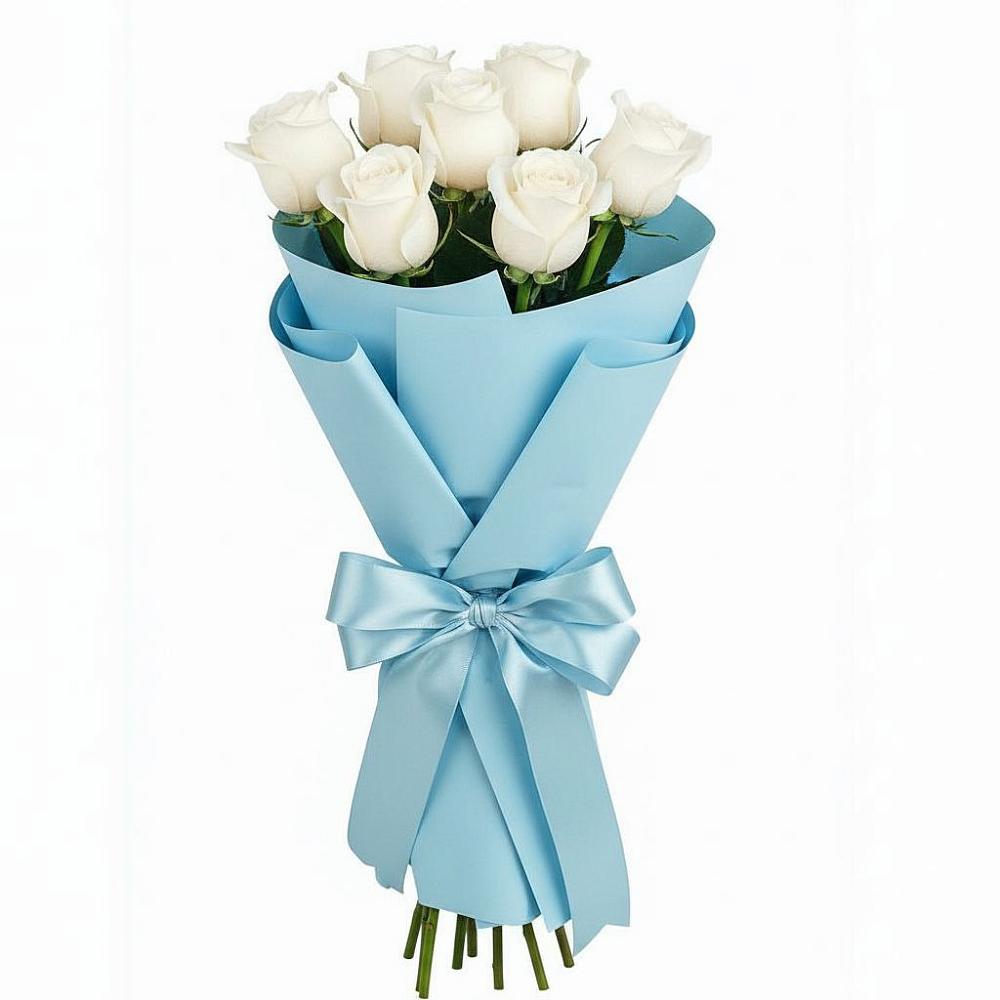 Букет 7 белых роз Проуд в Пронске