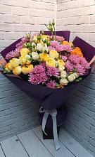 Букет цветов из:  Хризантемы и Розы в Пронске