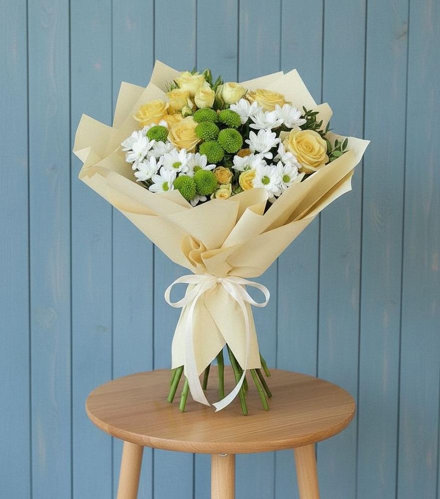 Букет цветов из: Хризантемы и Розы в Пронске