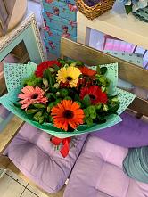 Букет цветов из:  Герберы, Хризантемы и Альстромерии #REPLACE_PRED# Пронске
