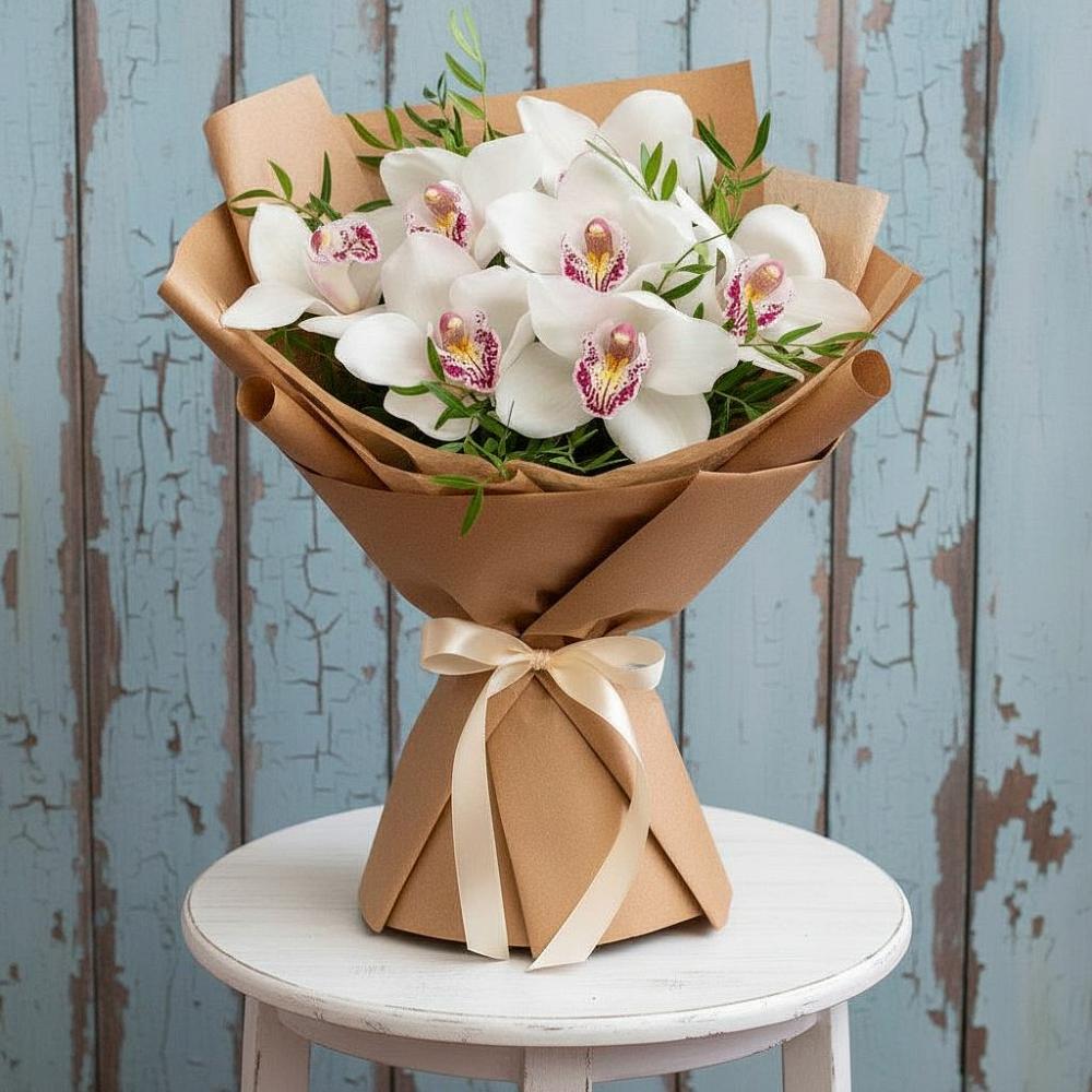 Букет цветов из: Орхидеи и Розы в Пронске