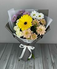 Букет цветов из:  Розы, Герберы и Хризантемы в Пронске