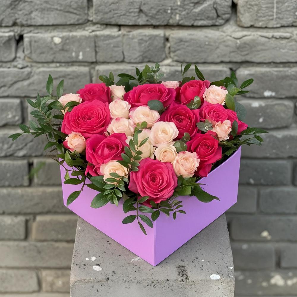 Цветочная композиция из Розы в коробке в Пронске