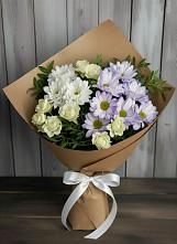 Букет цветов из:  Хризантемы и Розы в Пронске