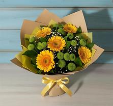 Букет цветов из:  Герберы и Хризантемы в Пронске