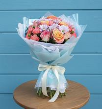 Букет цветов из:  Хризантемы и Розы в Пронске