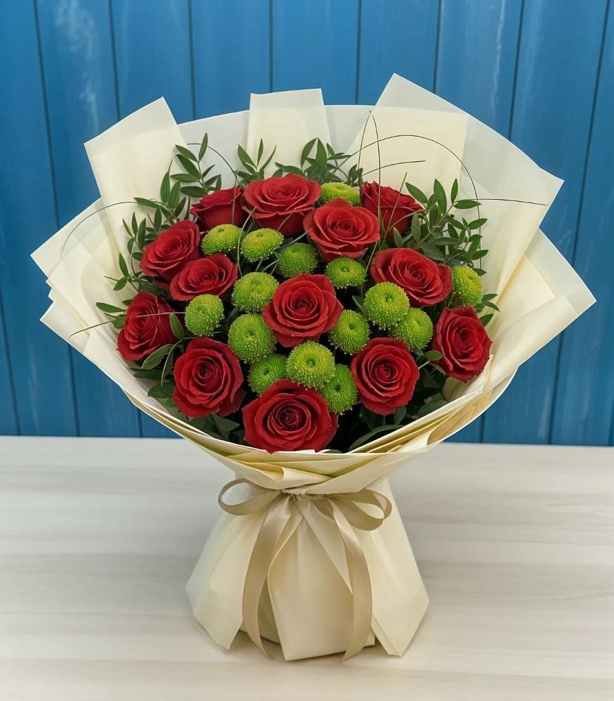 Букет цветов из: Розы и Хризантемы в Пронске